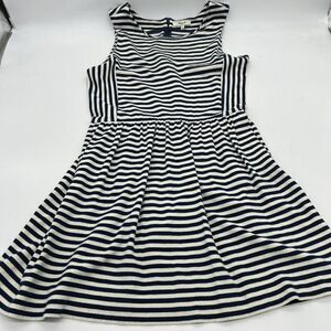 Madewell Blue White Striped Fit Flare Mini Dress Size Large